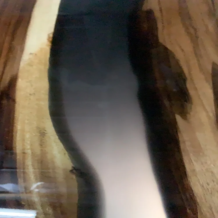 Unique table top solid walnut wood with black epoxy resin river table dining table