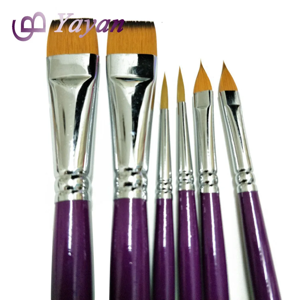 Best Ultra Round Flat tip Cat tongue Synthetic Nylon Face body Painting Brush Kit For Professional Artist