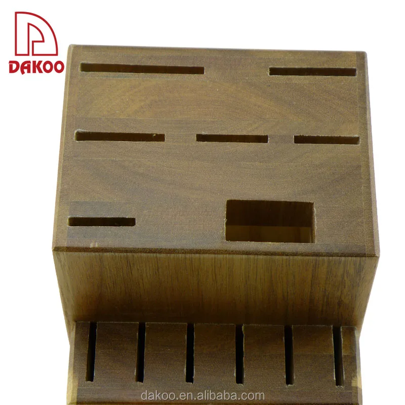 Acacia Wood and Pine Wood Knife Block for 13pcs Knife Set Universal Knife Block