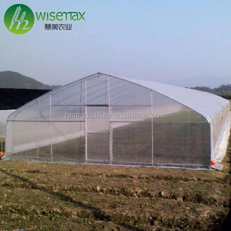 Large cheap hoop house tunnel plastic film gothic greenhouse