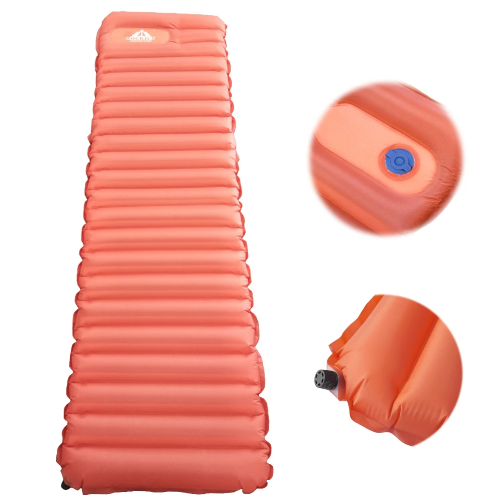 Two valves Pump inside self inflating camping sleeping pad for outdoor relaxing and travel