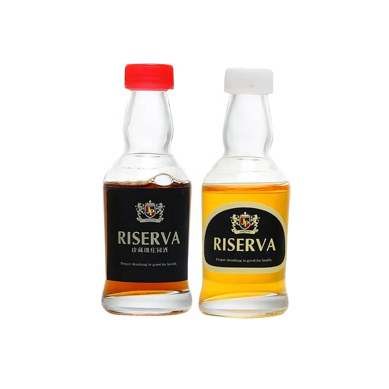 
2oz 50ml Mini Glass Bottle Alcohol Drink Liquor Wine Whisky Bottle With Screw Lid Miniature Bottle For Spirits 