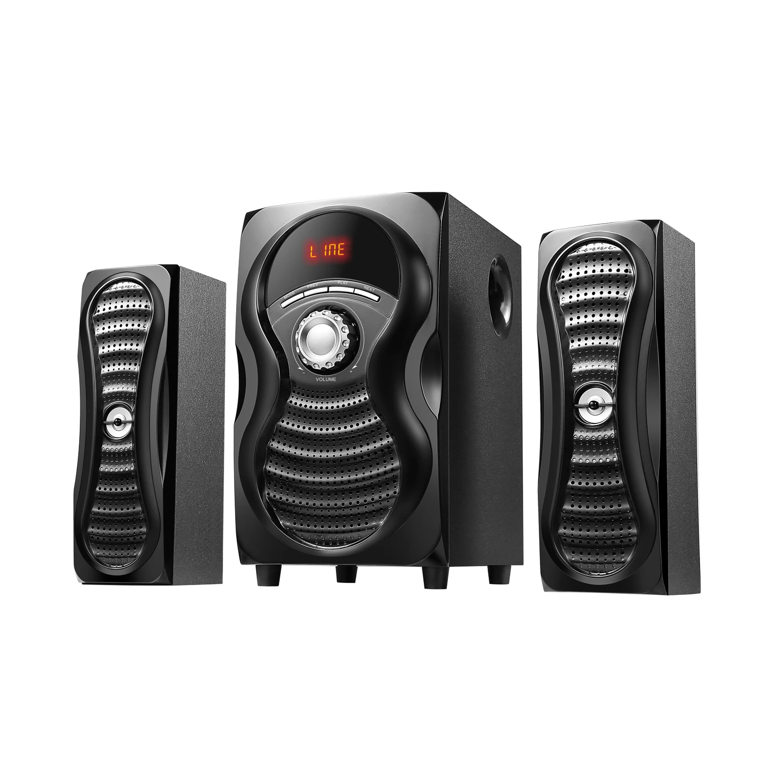 Деревянный сабвуфер с отличными басами, динамики 2,1 для домашнего кинотеатра