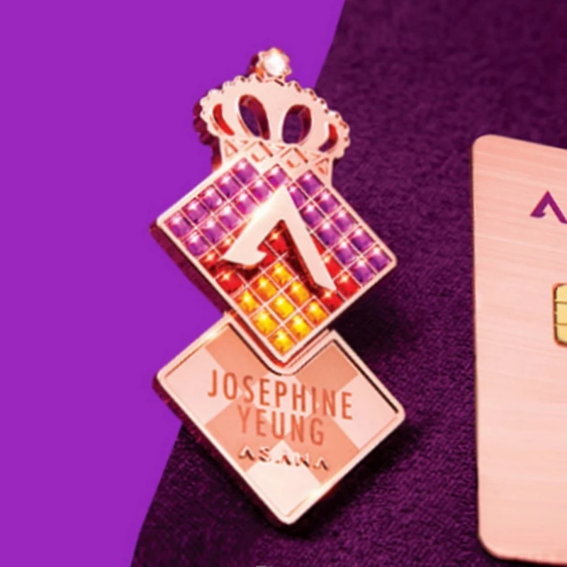 Crown Laser Name Crystal Rhinestone Rose Gold 3D Logo Metal Magnet Badges