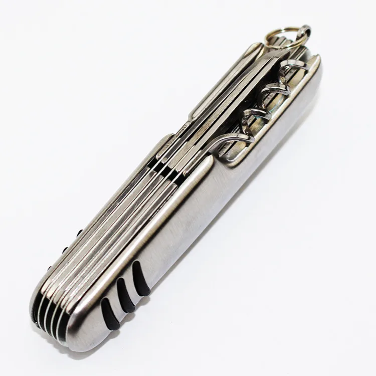 Stainless Steel Survival pocket Knife Multi 9 Tools Folding Army Knife