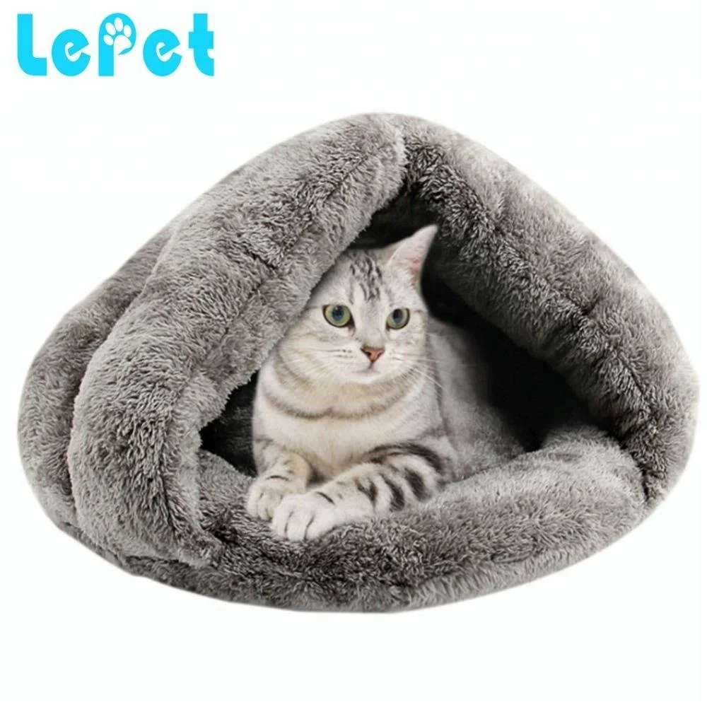 Soft cozy cuddle pouch cat cave pet cave bed Cat Sleep Bag