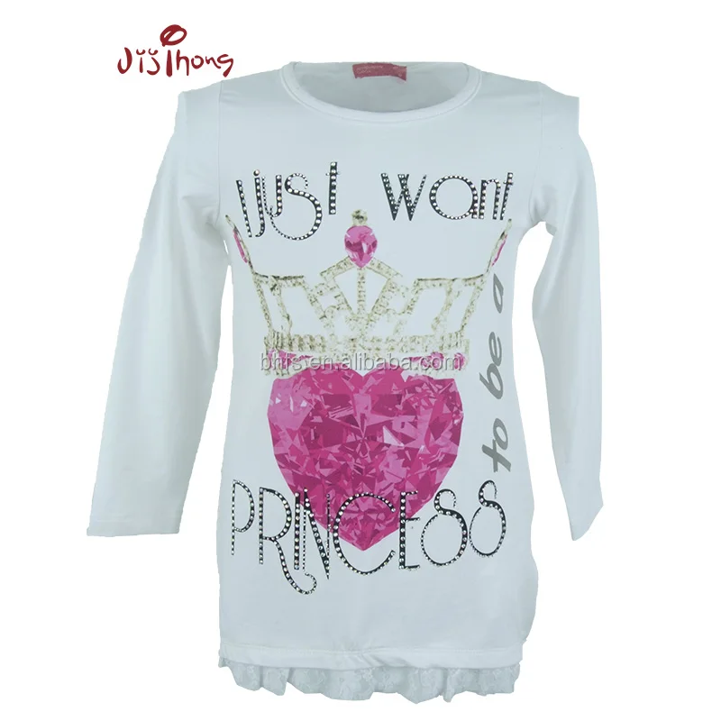 
fashion autumn long sleeve teen cotton kids girl t shirt wholesale 