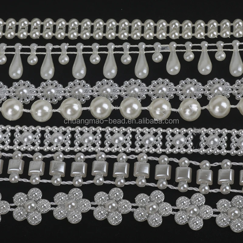 Оптом 3-16 мм слоновая кость Искусственный Жемчуг Strand бусины гирлянды для свадебного украшения Diy декоративные аксессуары пластиковые бусины цепи рулон