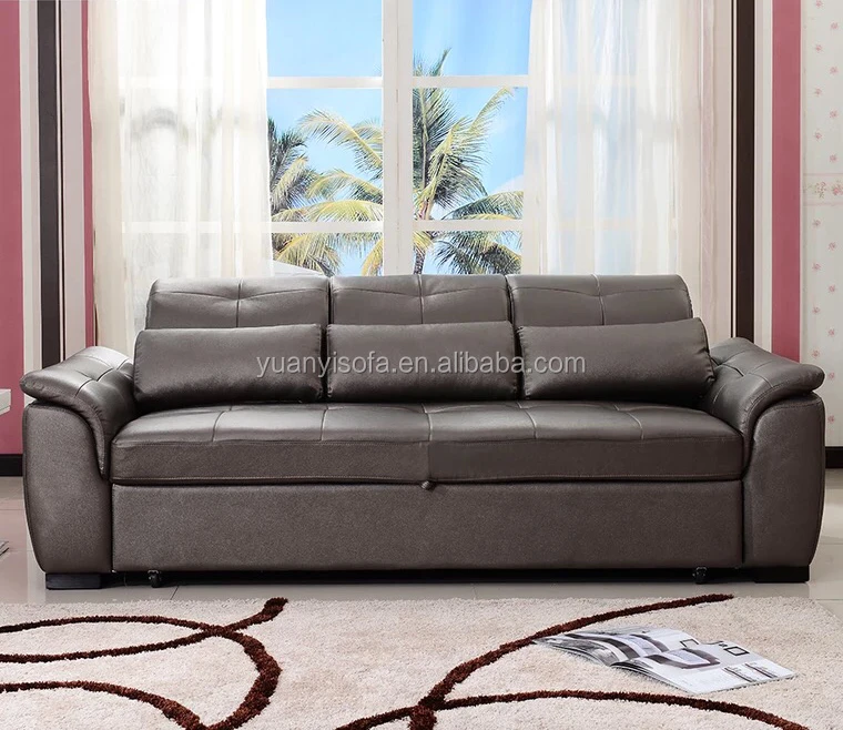 2017 New style Functional luxury Leather Sofa Bed with adjustable head rest YB2238