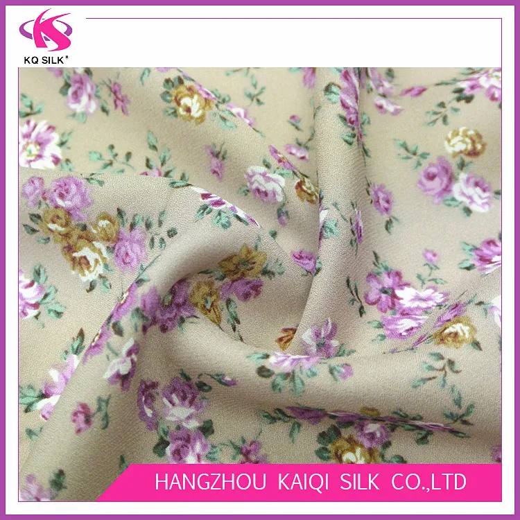 
High Quality Silk Georgette Fabric Miniature Floral Printed Silk Fabric Silk Crepe for Woman Clothing 