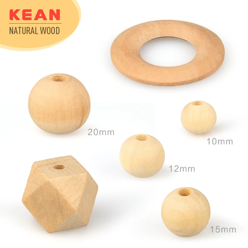 9mm 12mm 15mm 20mm Round Wood Beads Wooden Ring Beads