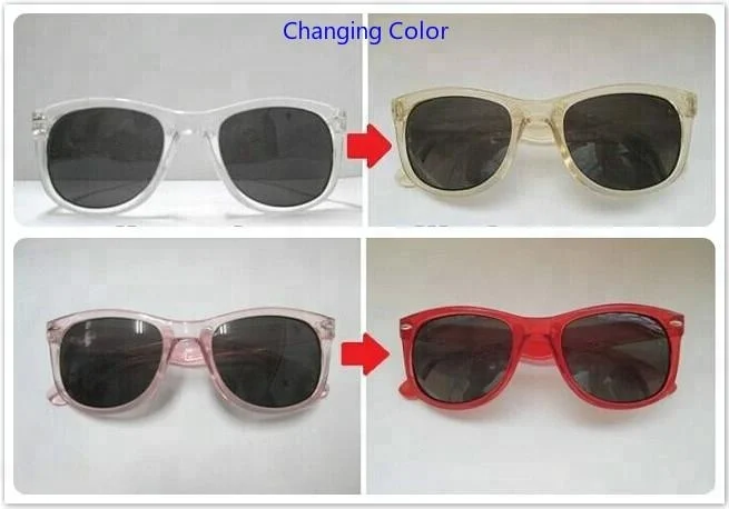 Color Changing Plastic Sunglasses 2018 Sunshine Vision Promotional Frame Change Color Sunglasses