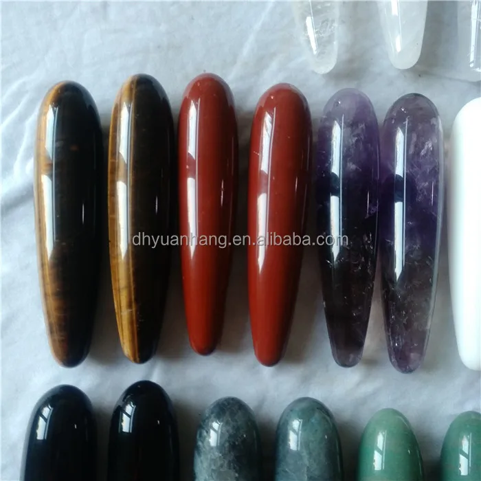 Natural assorted crystal stone massage wands rose quartz crystal yoni dildo for body use