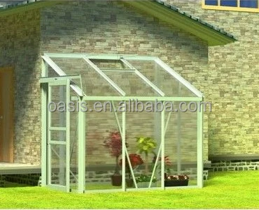 3 Rooms clear polycarbonate lean to wall Add-On greenhouse for garden