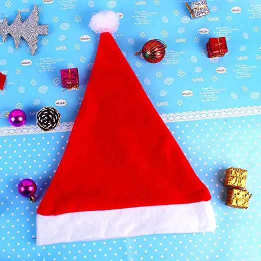Custom Size Children Christmas Santa Hat Economical Felt Santa Xmas Hat for Decoration