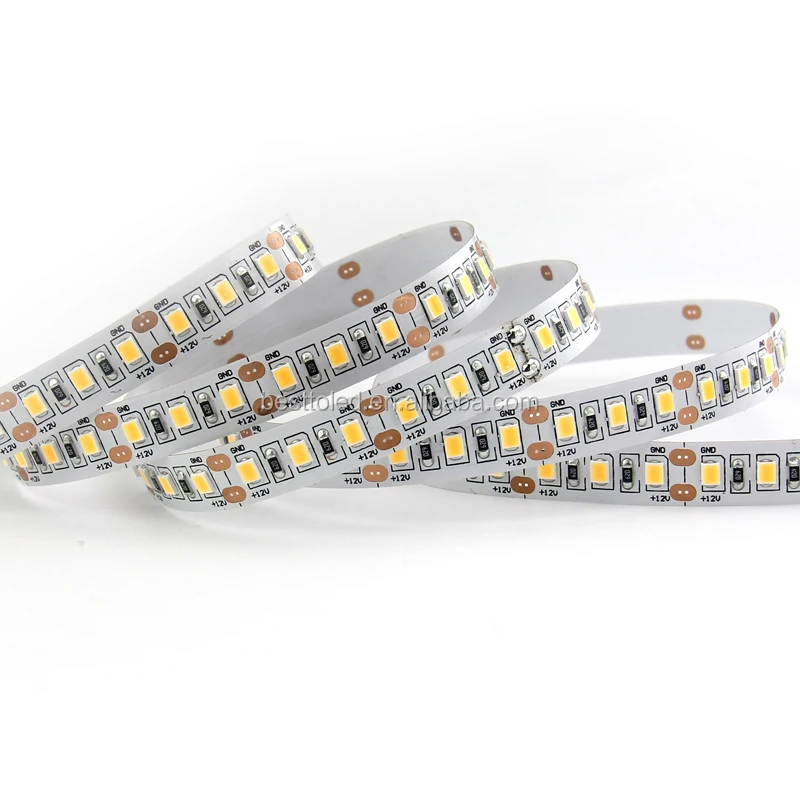 Лидер продаж, 12/24 В, 120 светодиодов, SMD2835, два ССТ, динамический белый CTA, гибкая светодиодная лента