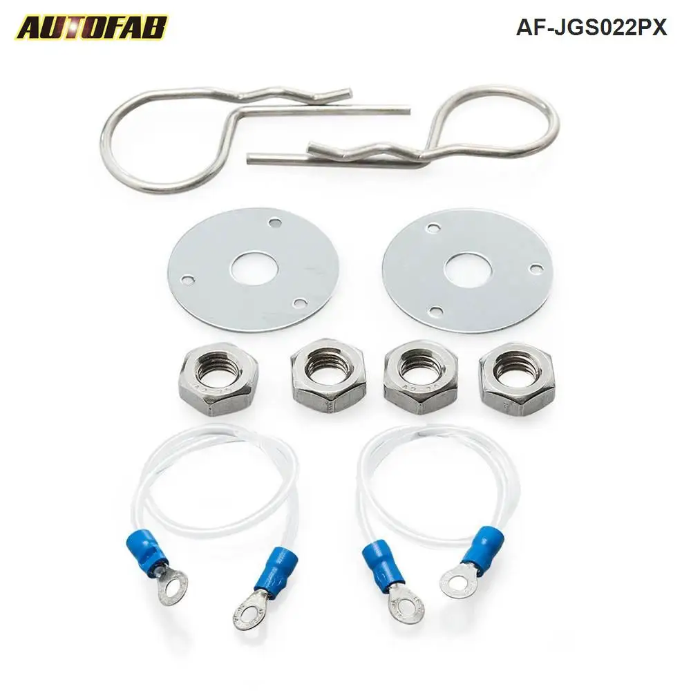 AUTOFAB - Universal Racing Epman Sport Car Hair Pin Style Hood Pin Set W/ Lanyards AF-JGS022PX