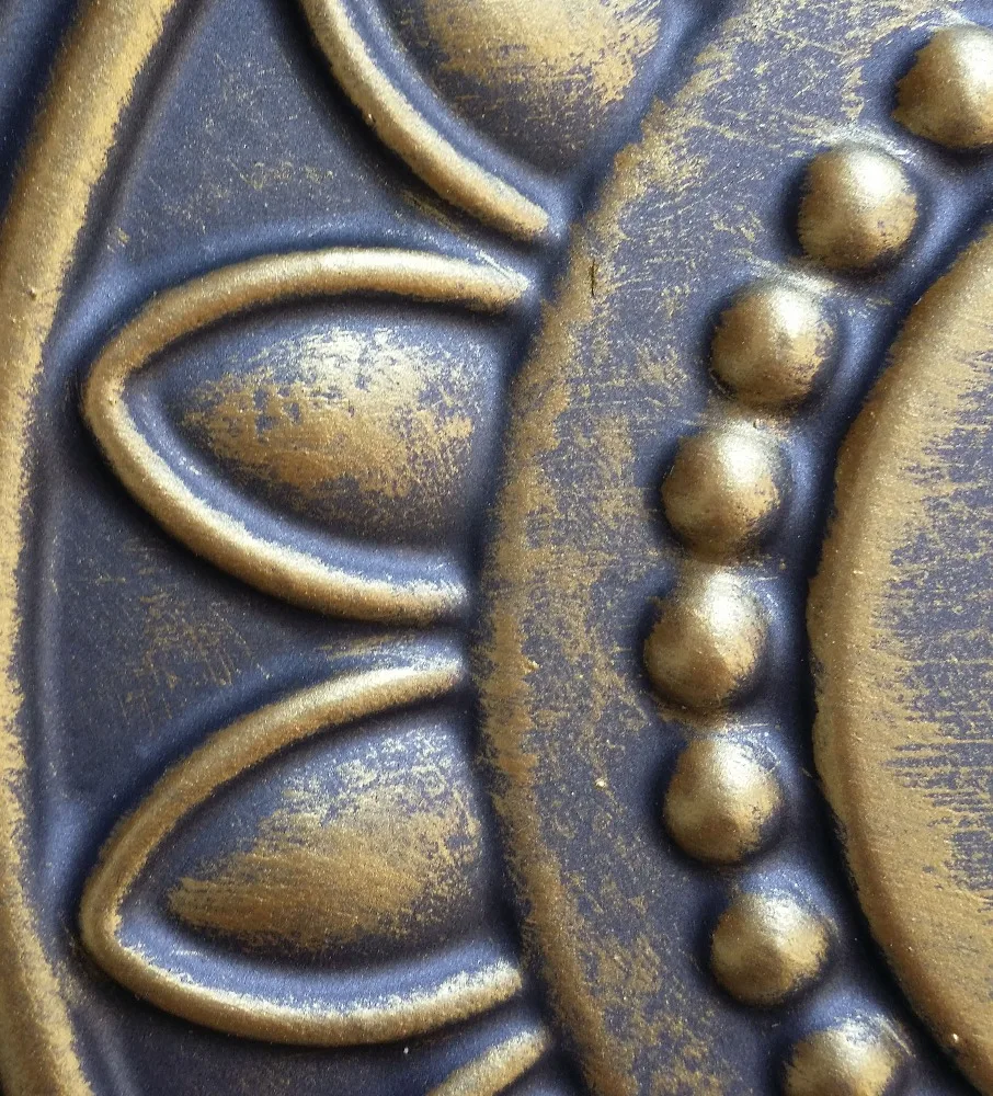 PL17 Faux tin finishes Art style 3D embossed ancient ceiling tiles store shopping pub cafe club decor wall panels