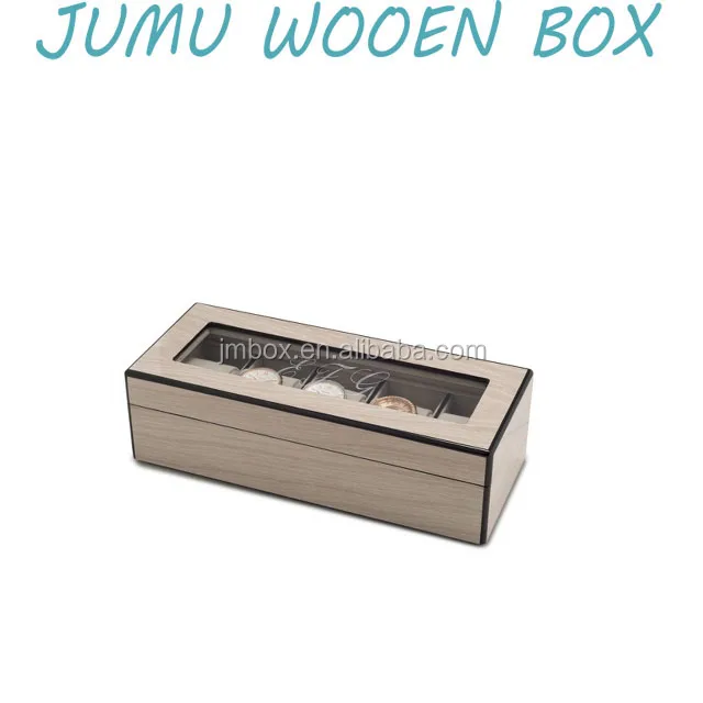 New design black edges shape luxury watch wooden box for 6 watches