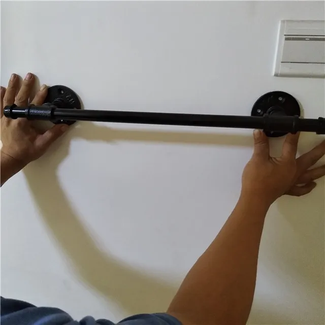 black decorative floor flange bathroom pipe fittings used for black industrial pipe towel hanger wall hook