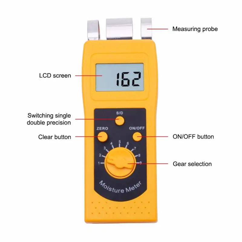 High Frequency Soil Silver Sand Chemical Combination Powder Coal Powder Moisture Meter Tester Range 0-80%