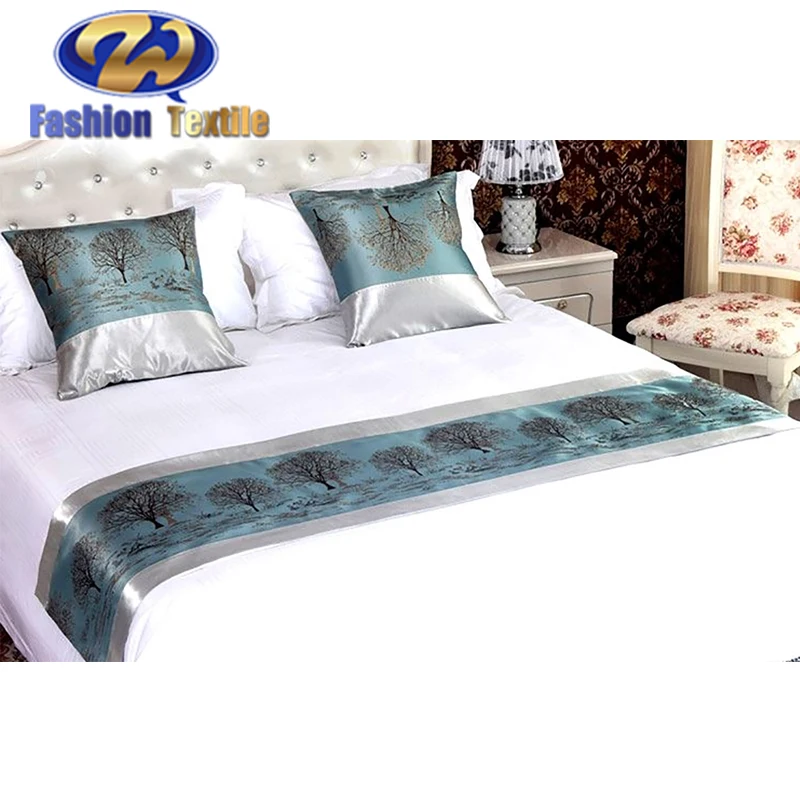
King size of queen new silk hotel bed runner and cushion 
