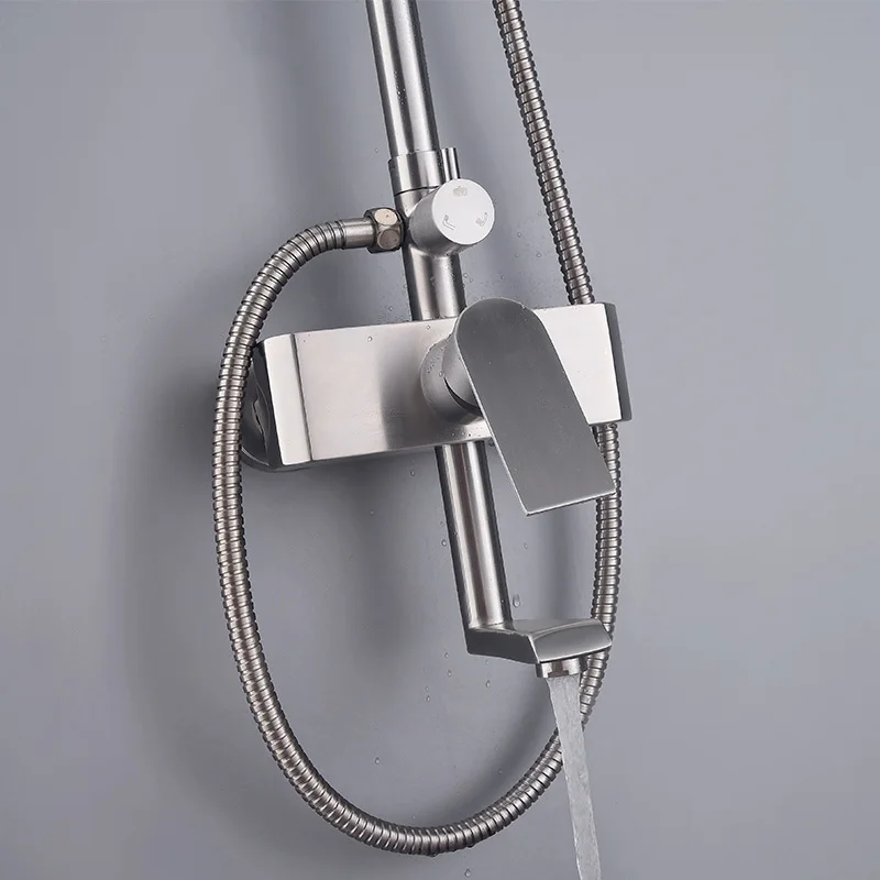 Wall Mounted Rain Shower and Massage Jet Head Hardware Sets in Bathroom Contemporary Stainless Steel Metered Faucets ODM & OEM