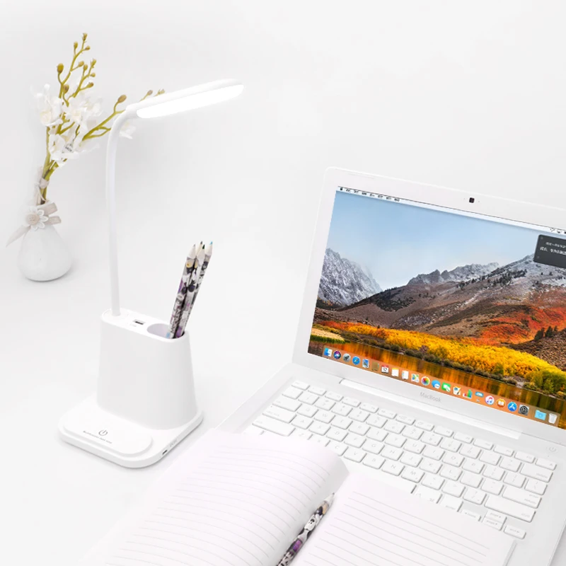 New arrival multi functional table light, study desk light with pen holder,  led night light with USB port