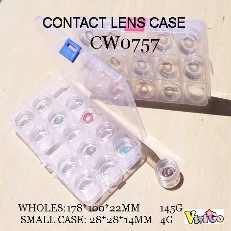 Многофункциональный полипропиленовый ящик для хранения CW0757 с 14 шт. небольшими футлярами для контактных линз