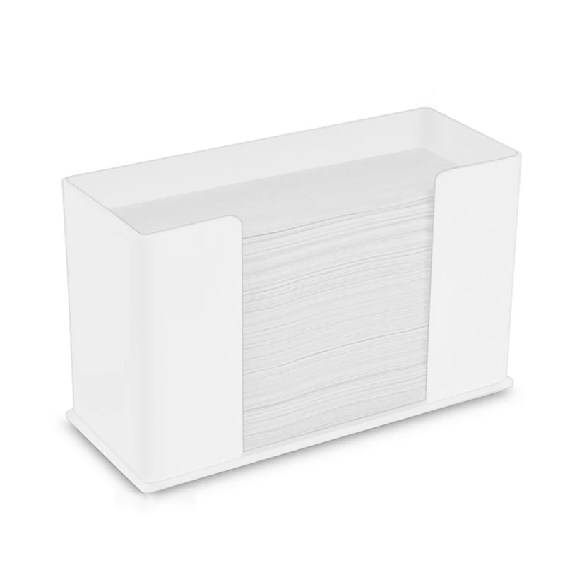 factory wholesale custom Countertop White Acrylic Facial Tissue Paper Towel Dispenser