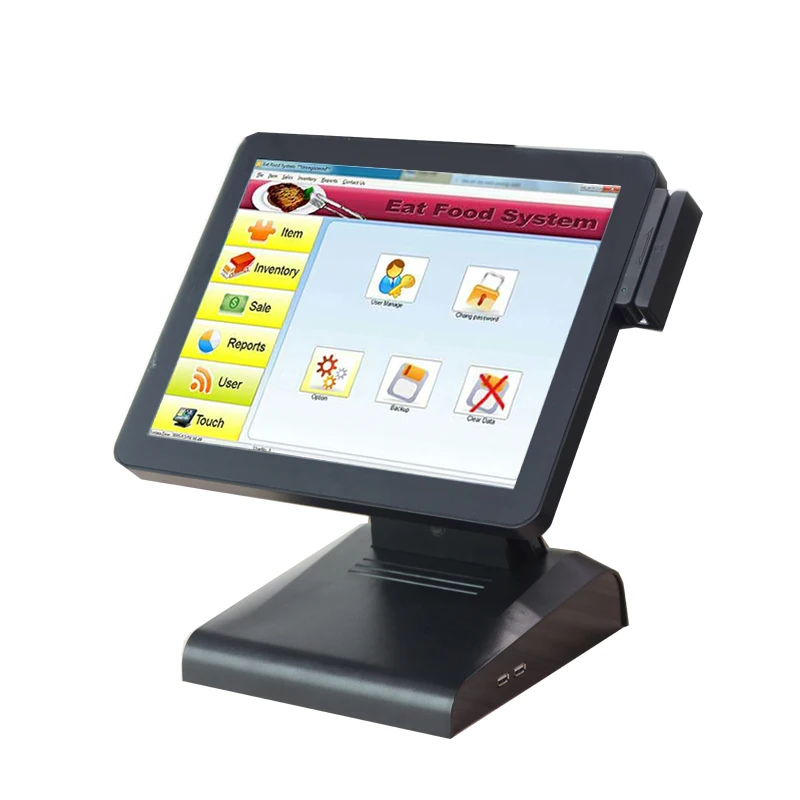 Лидер продаж Pos программное обеспечение кассовый аппарат машина 15 дюймов сенсорный экран системы с MSR