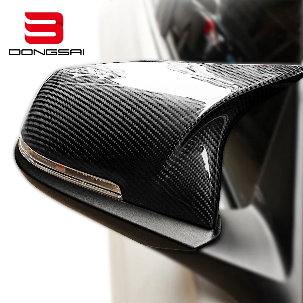 Carbon Fiber Side Door Rear View M Look Wing Mirror Housing Caps Covers for BMW 5 Series F10 530i 540i