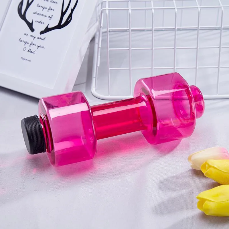 
Fitness Clear Plastic Bottle fitness room Sport Dumbbell Protein Shaker Water Bottle With Handle No BPA material 