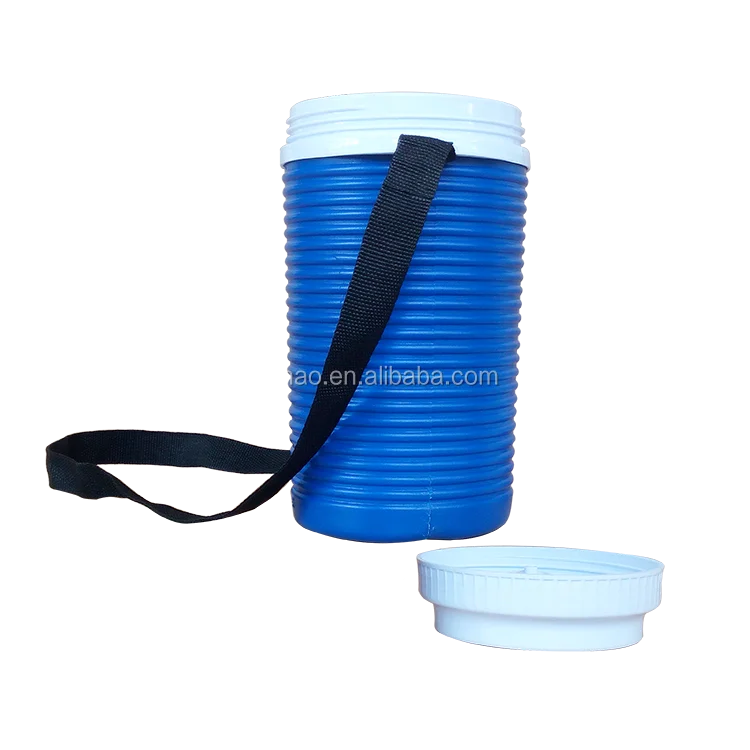 blow molded 0.75Litre mini portable water cooler box with a strap and spout