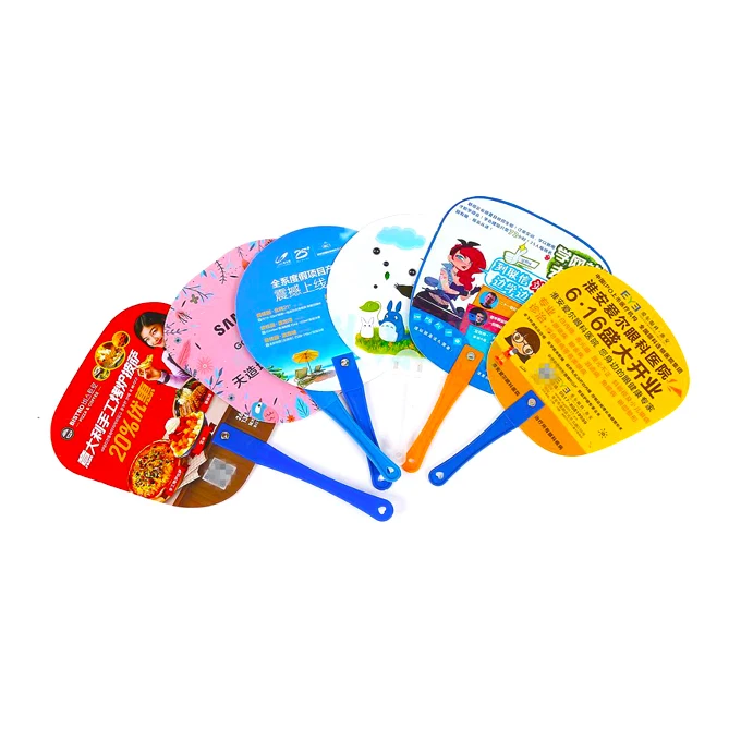 
Customized colorful pattern Printing PP Plastic Manual Hand Fan Promotional Plastic Hand Fan 