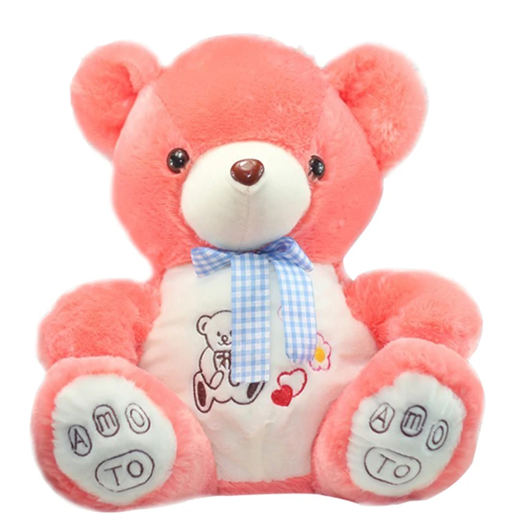Custom soft bear toy red plush giant teddy bear stuffed toy