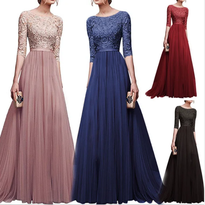 c10027a elegant women long prom dresses chiffon maxi evening dresses