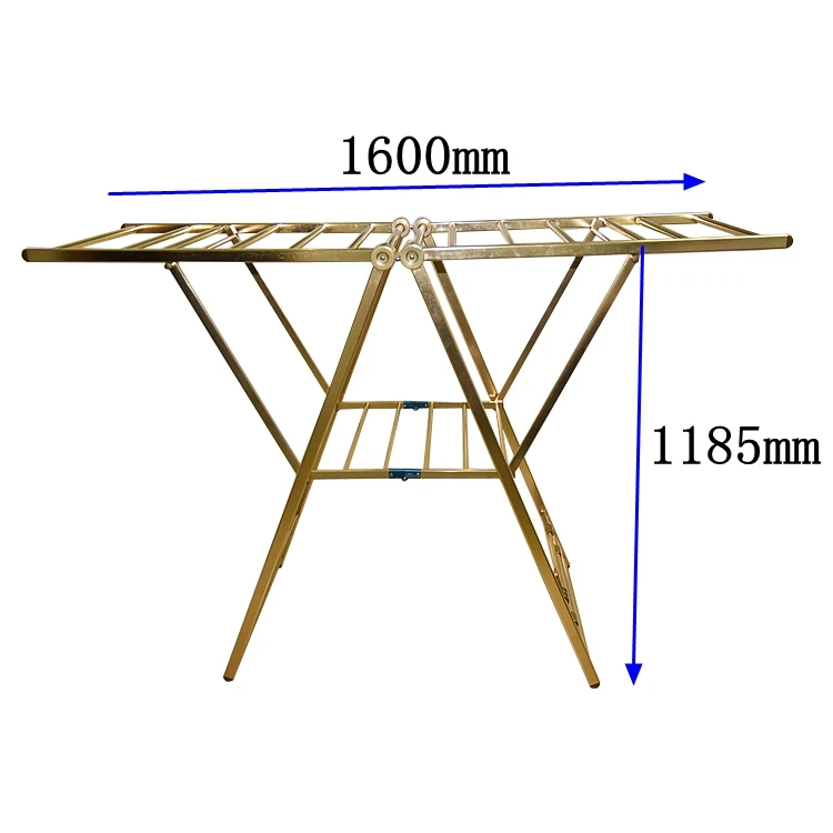 home furniture  double folding multi-function clothes hanger aluminum alloy balcony folding clothes / laundry drying rack