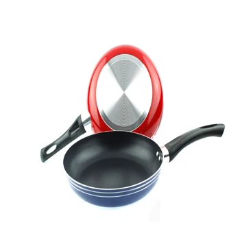 2019 amazon hot selling colorful non stick aluminum frying pan carbon steel frying pan with Plastic handle