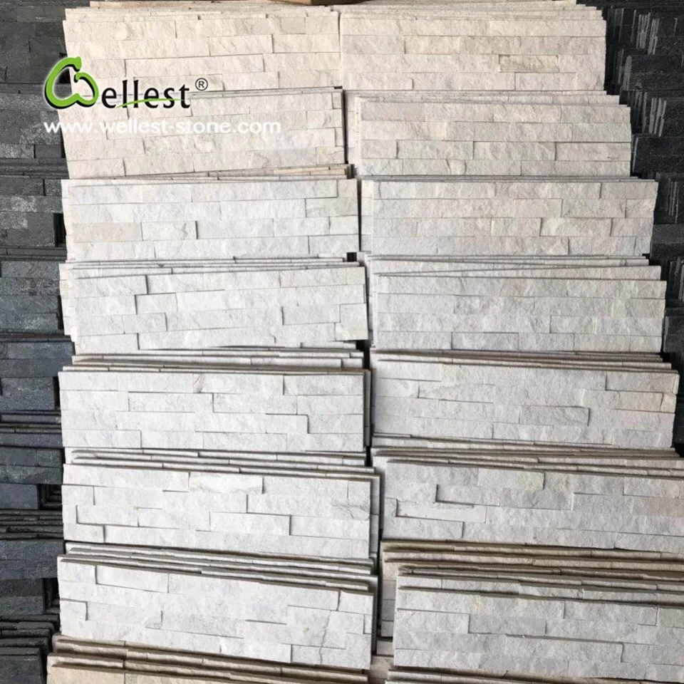 chinese hot sale white quartzite culture stone for wall decorative