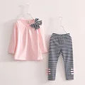 2016 Spring Autumn Girls Clothing Sets Baby Kids Clothes Suit Children Full Sleeve Striped T Shirt