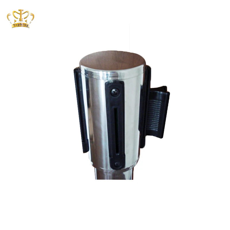 Eco-friendlyoutdoor black retractable belt queue barrier