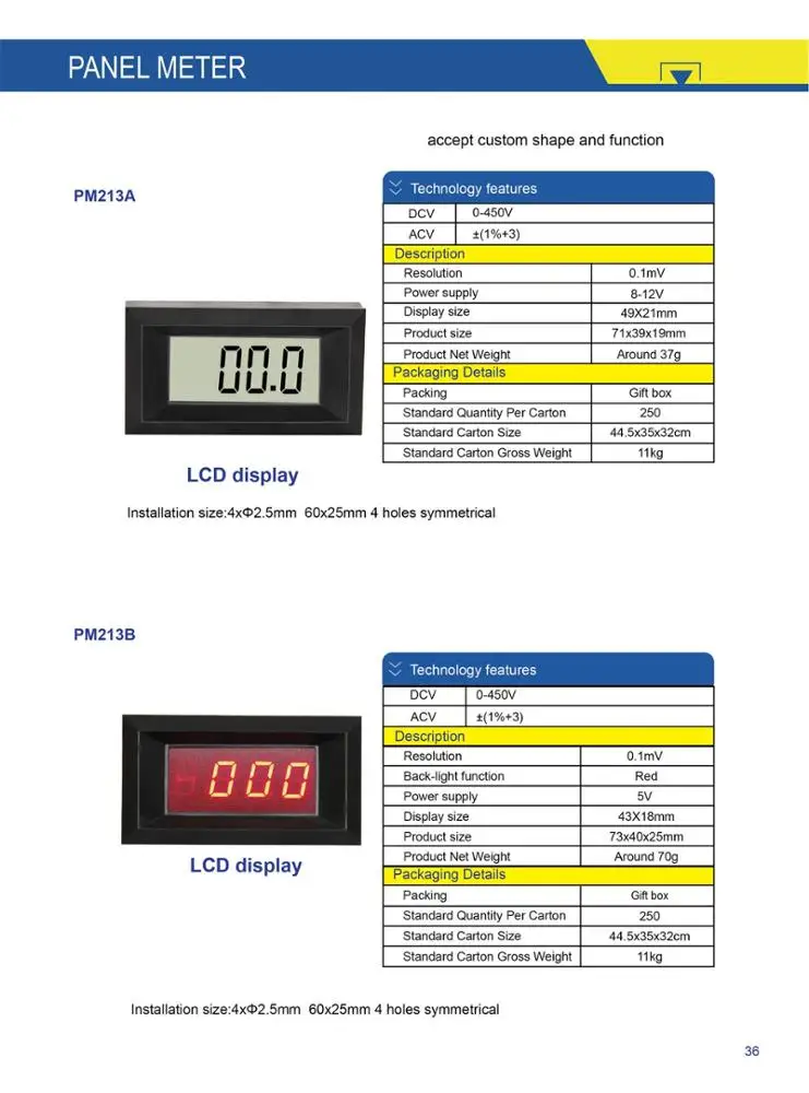 
Factory direct sale Digital Panel Meter PM435 with Parameter customized design Voltage Test 