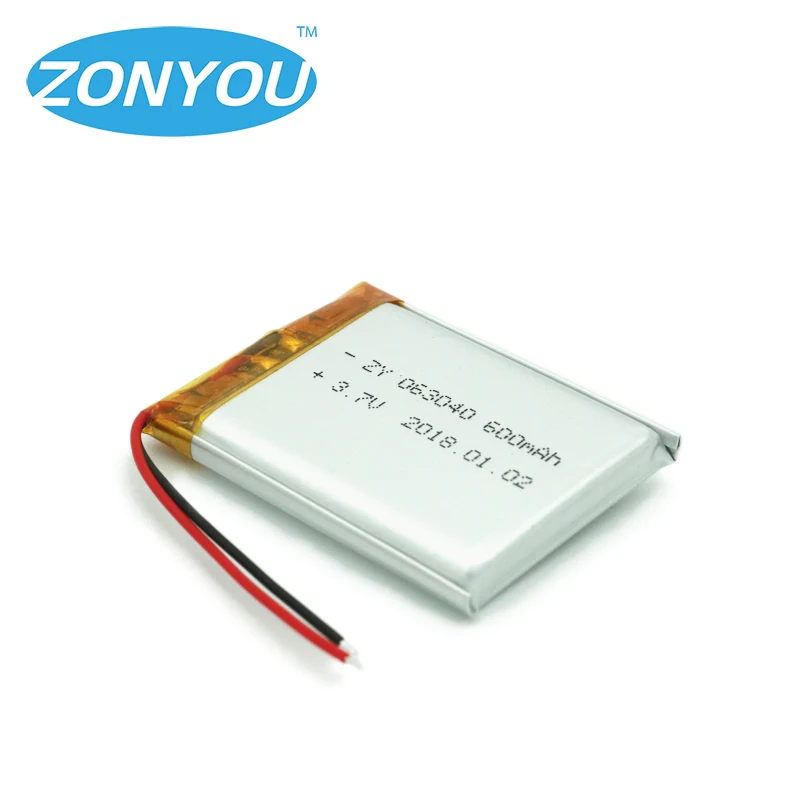 
Hot selling 603040 3.7V 600mah lithium polymer battery 