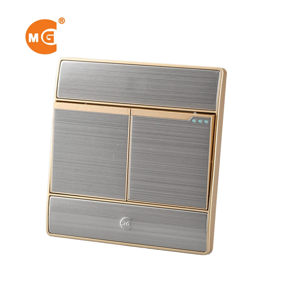 Silver10am 2 gang 1 way 2 way rocker light switch electric wall switch 2 gang switch