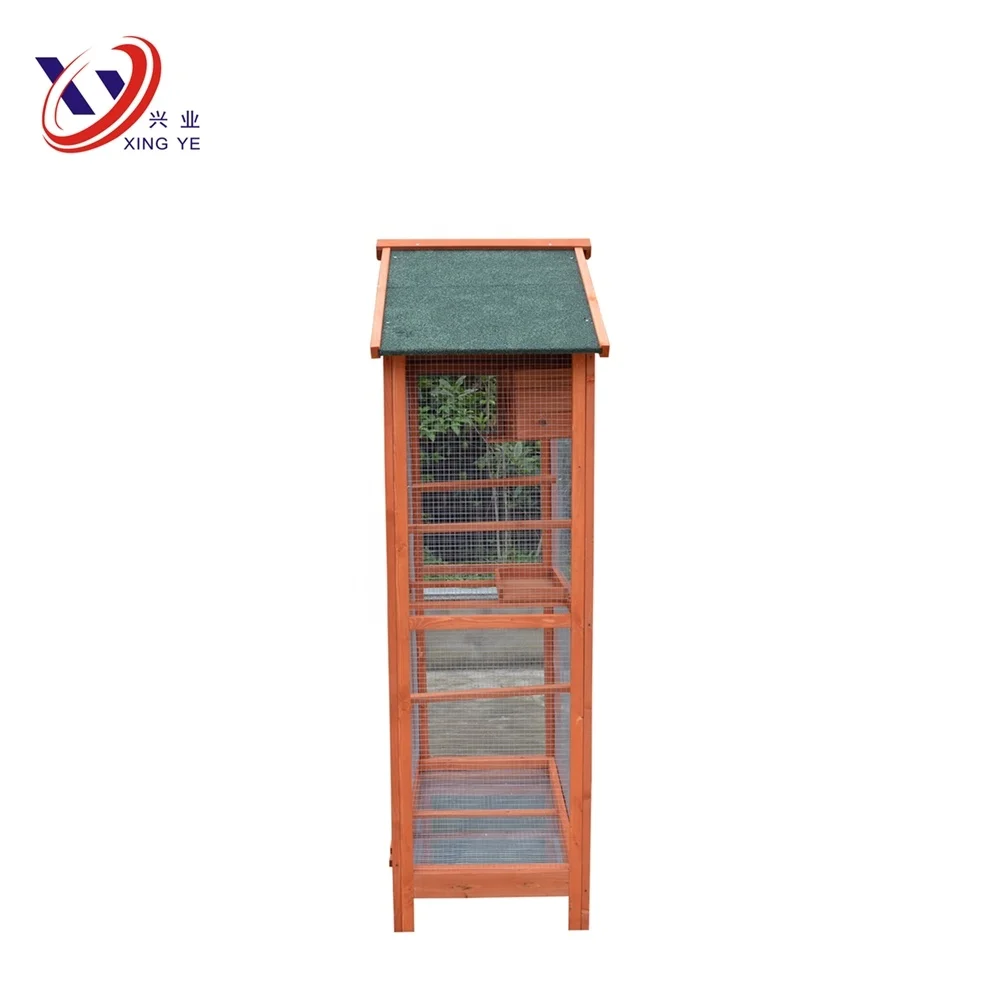 Newest solid fir wood brid cage with 2 nesting box&2 metal tray&3 perches