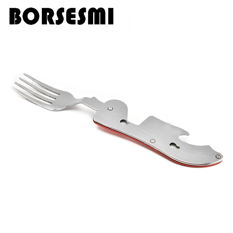New Camping spoon fork knife set travel reusable cutlery 3 in 1 Picnic stainless steel Flatware Sets folding portable tableware