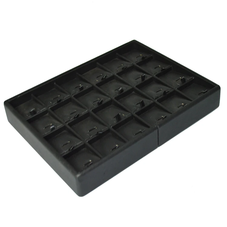Hot Sale High-Quality MDF Wooden PU Display Jewelry Tray for Ring Jewel Show