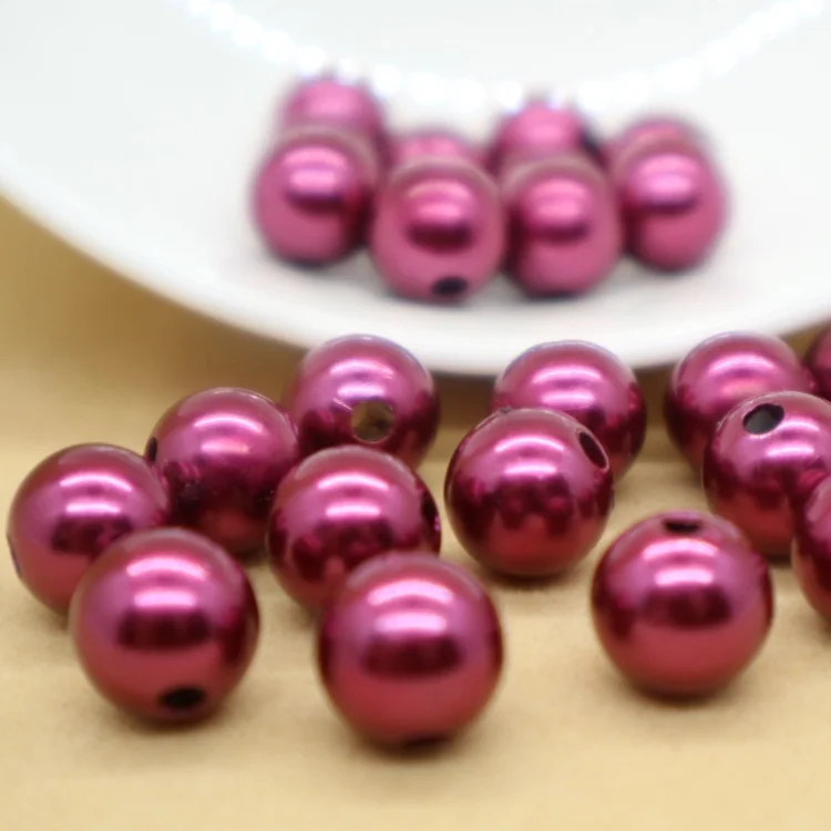 Оптовая продажа с фабрики, пластиковые жемчужные бусины с отверстием для аксессуаров для одежды