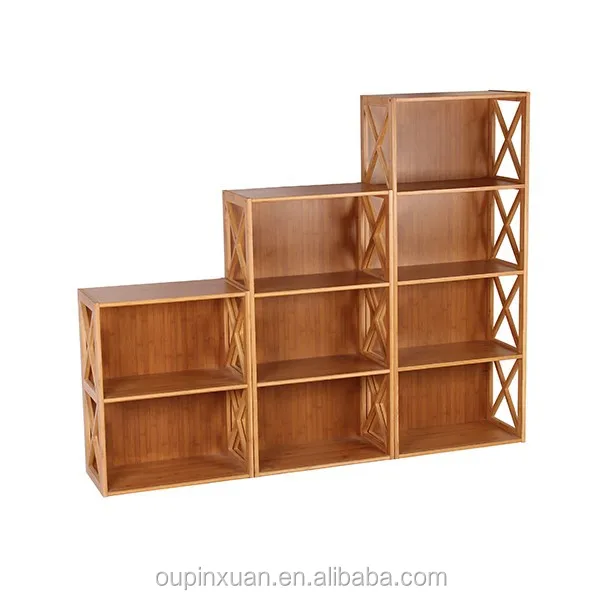 New design movable bamboo bookcase /mobile bookcase